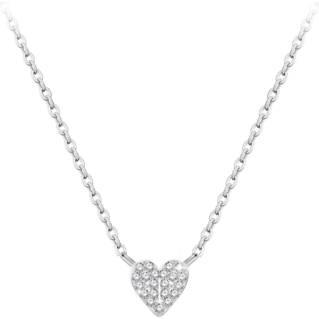 Moissanite Heart Necklace For Women, 1 Carat D Color Moissanite 925 Sterling Sil